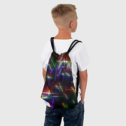 Рюкзак-мешок Разноцветные неоновые линии, цвет: 3D-принт — фото 2