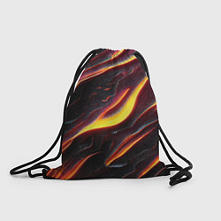 Рюкзак-мешок Огонь сквозь расколы в плите как магическая лава, цвет: 3D-принт