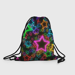 Рюкзак-мешок Большие неоновые звезды, цвет: 3D-принт