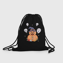 Рюкзак-мешок Злая тыква с шариками, цвет: 3D-принт