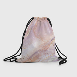 Рюкзак-мешок Бежевый с золотом мрамор, цвет: 3D-принт