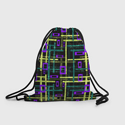 Рюкзак-мешок Геометрический узор с мраморной текстурой, цвет: 3D-принт