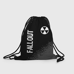 Рюкзак-мешок Fallout glitch на темном фоне: надпись, символ, цвет: 3D-принт