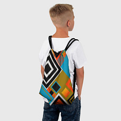 Рюкзак-мешок Фон из разноцветных квадратов, цвет: 3D-принт — фото 2