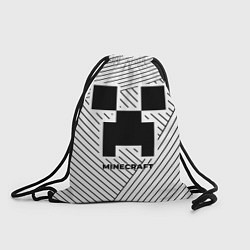 Рюкзак-мешок Символ Minecraft на светлом фоне с полосами, цвет: 3D-принт