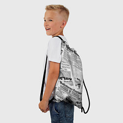 Рюкзак-мешок Газетный коллаж, цвет: 3D-принт — фото 2