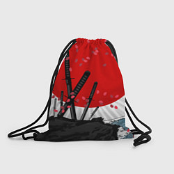 Рюкзак-мешок Солнце, волны и катаны, цвет: 3D-принт