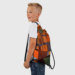 Рюкзак-мешок Множество оранжевых кубов и фигур, цвет: 3D-принт — фото 2