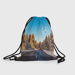 Рюкзак-мешок Мерседес - зимняя дорога через лес, цвет: 3D-принт