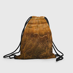 Рюкзак-мешок Поле с колосьями и собачка, цвет: 3D-принт