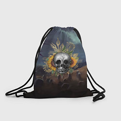 Рюкзак-мешок Череп нп фоне кладбища, цвет: 3D-принт