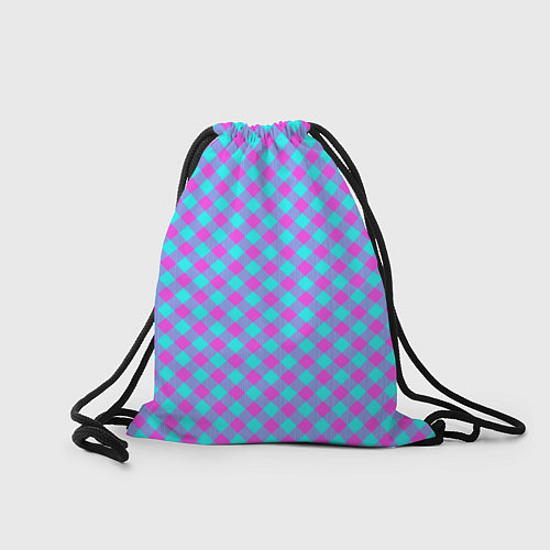 Мешок для обуви Фиолетовые и голубые квадратики / 3D-принт – фото 2