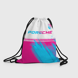 Рюкзак-мешок Porsche neon gradient style: символ сверху, цвет: 3D-принт