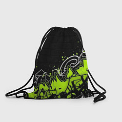 Рюкзак-мешок Яркое граффити на черной стене, цвет: 3D-принт