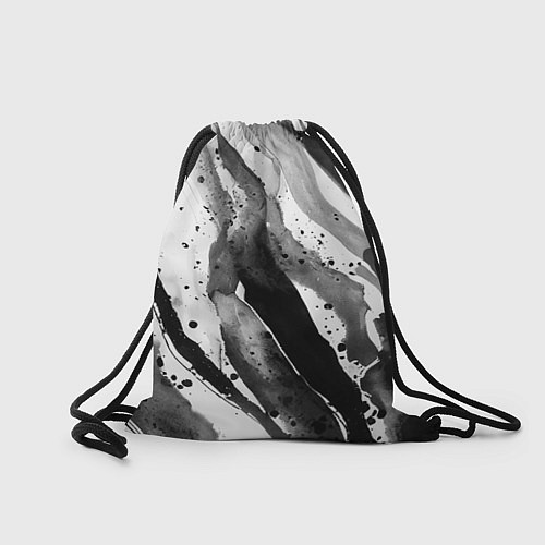 Мешок для обуви Черные акварельные разводы / 3D-принт – фото 2