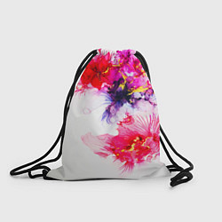 Рюкзак-мешок Акварельные цветы и золото, цвет: 3D-принт