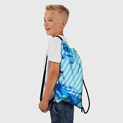 Рюкзак-мешок Синие линии, цвет: 3D-принт — фото 2