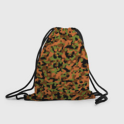 Рюкзак-мешок Камуфляж осенний лес мелкий, цвет: 3D-принт