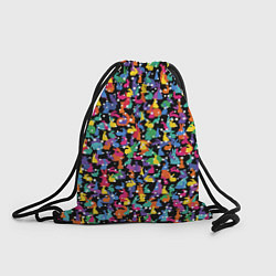 Рюкзак-мешок Разноцветные кролики, цвет: 3D-принт