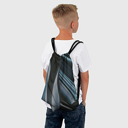 Рюкзак-мешок Волнообразные синие пластины во тьме, цвет: 3D-принт — фото 2