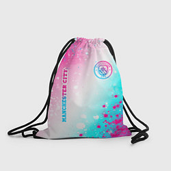 Рюкзак-мешок Manchester City neon gradient style: надпись, симв, цвет: 3D-принт