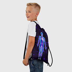 Рюкзак-мешок Неоновый человек в нейросети, цвет: 3D-принт — фото 2