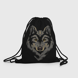 Рюкзак-мешок Голова серого волка, цвет: 3D-принт