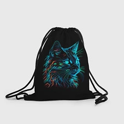 Рюкзак-мешок Неоновый котик, цвет: 3D-принт
