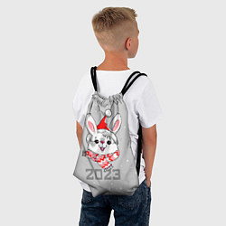 Рюкзак-мешок Белый кролик в шарфе 2023, цвет: 3D-принт — фото 2