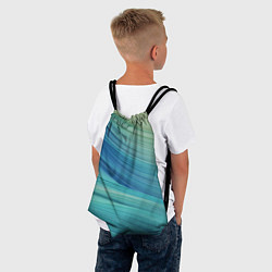 Рюкзак-мешок Абстрактные синезелёные волны, цвет: 3D-принт — фото 2