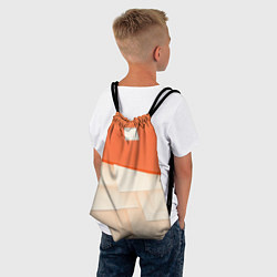 Рюкзак-мешок Абстрактные геометрические оранжевые и светлые фиг, цвет: 3D-принт — фото 2