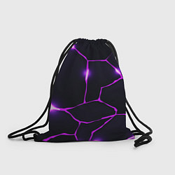 Рюкзак-мешок Фиолетовые неоновые трещины, цвет: 3D-принт
