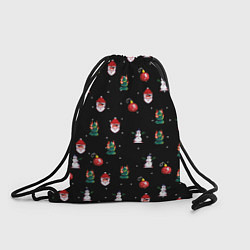 Рюкзак-мешок Новогодний узор с крутым дедом, цвет: 3D-принт