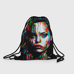 Рюкзак-мешок Анджелина Джоли - поп-арт, цвет: 3D-принт