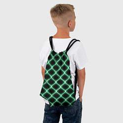 Рюкзак-мешок Зелёная неоновая сетка, цвет: 3D-принт — фото 2