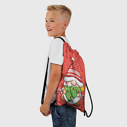 Рюкзак-мешок Новогодний гномик с елкой, цвет: 3D-принт — фото 2