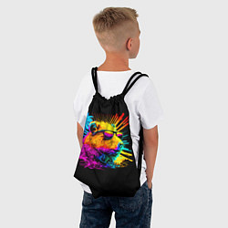 Рюкзак-мешок Капибара в тёмных очках - поп арт, цвет: 3D-принт — фото 2