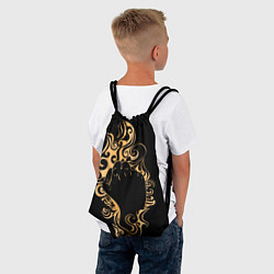 Рюкзак-мешок Поднятый вверх кулак, окруженный золотым пламенем, цвет: 3D-принт — фото 2