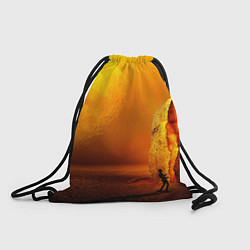 Рюкзак-мешок Оранжевый космос и луна, цвет: 3D-принт