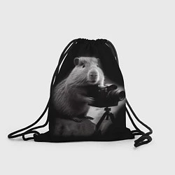 Рюкзак-мешок Капибара фотограф, цвет: 3D-принт