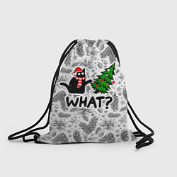 Рюкзак-мешок What-котик: новогодний, цвет: 3D-принт