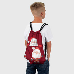 Рюкзак-мешок Празничный дедушка мороз, цвет: 3D-принт — фото 2