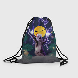 Рюкзак-мешок Новогодний кот с молниями, цвет: 3D-принт