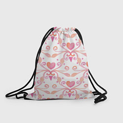 Рюкзак-мешок Винтажные сердечки, цвет: 3D-принт