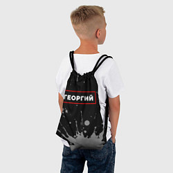 Рюкзак-мешок Георгий - в красной рамке на темном, цвет: 3D-принт — фото 2