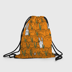Рюкзак-мешок Милые кролики в морковном поле, цвет: 3D-принт