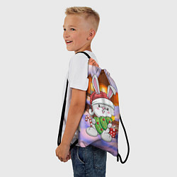 Рюкзак-мешок Новый год - зайчик с елочкой, цвет: 3D-принт — фото 2