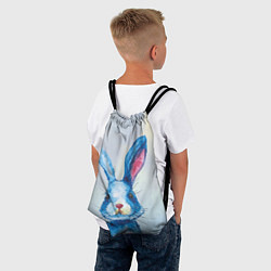 Рюкзак-мешок Синий кролик на фоне неба, цвет: 3D-принт — фото 2