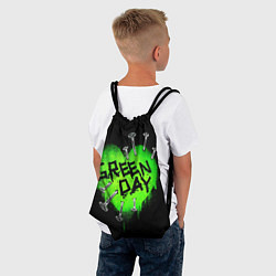Рюкзак-мешок Green day heart nails, цвет: 3D-принт — фото 2