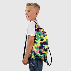 Рюкзак-мешок Неоновый камуфляж, цвет: 3D-принт — фото 2